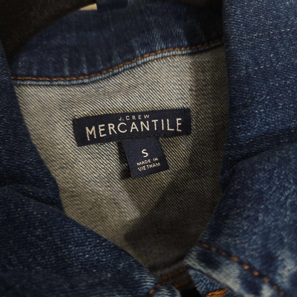 J Crew Mercantile Jean Jacket Womens Blue Denim Short Trucker Front Pockets S - Picture 6 of 11